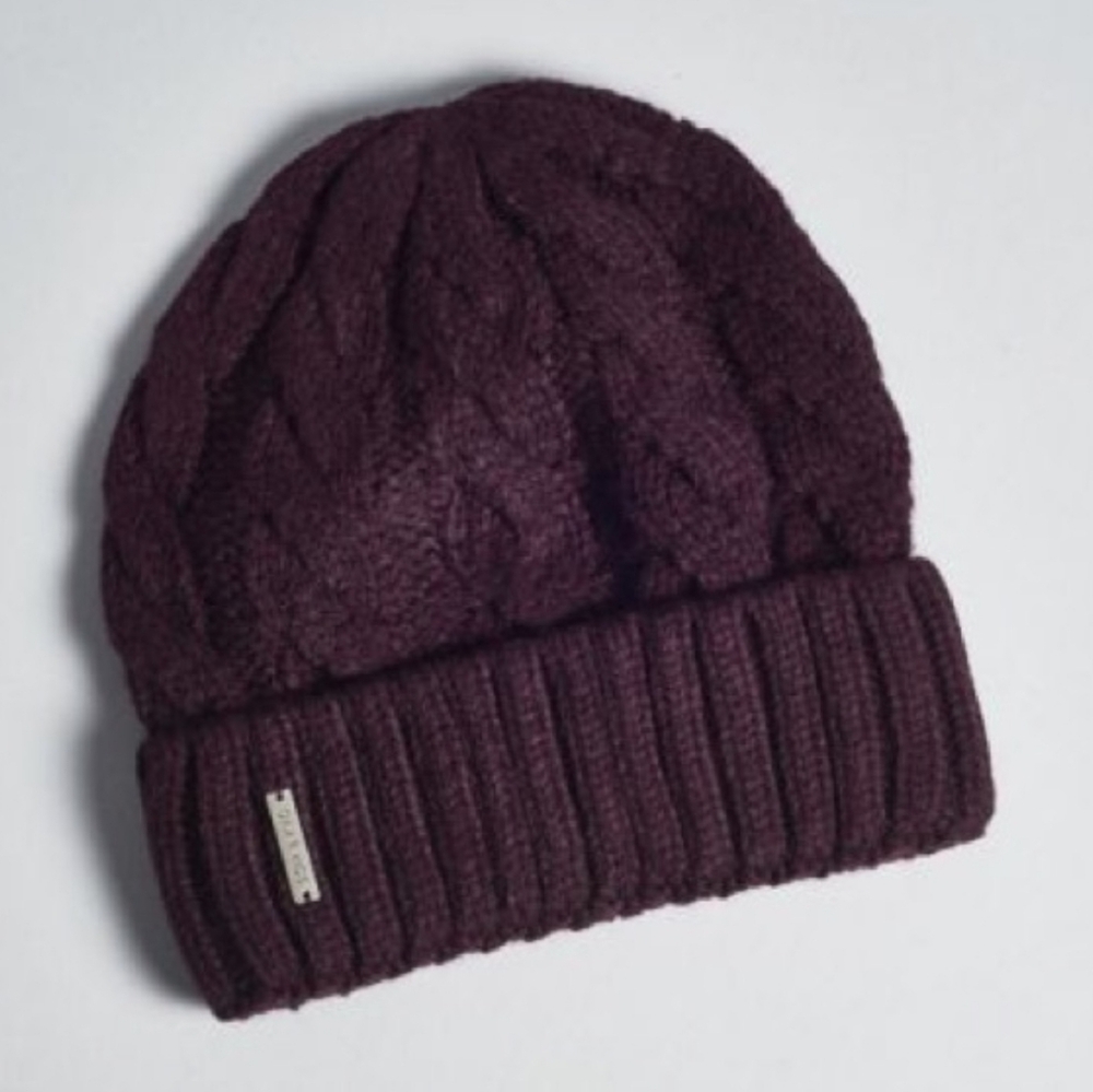 Soia & Kyo Cable Knit Hat Beanie Merlot Burgundy Wine Olivia BRAND NEW
